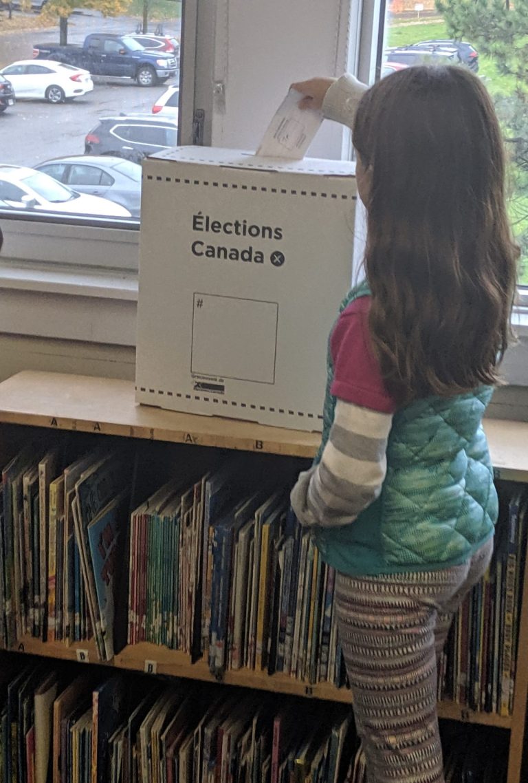 Student voting during student elections.